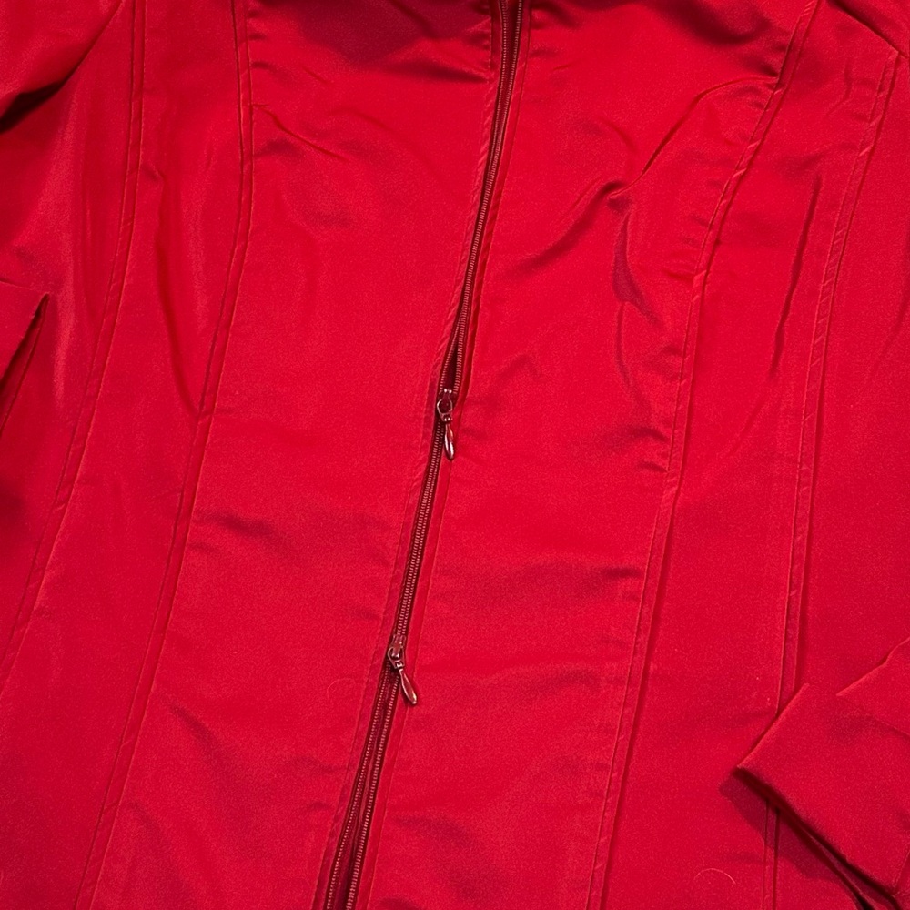 Lafayette 148 New York Red Funnel Neck Zip Up Blazer - Size 4 - Picture 3 of 9